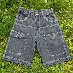 Black With White Stitching High Rise 90's Shorts